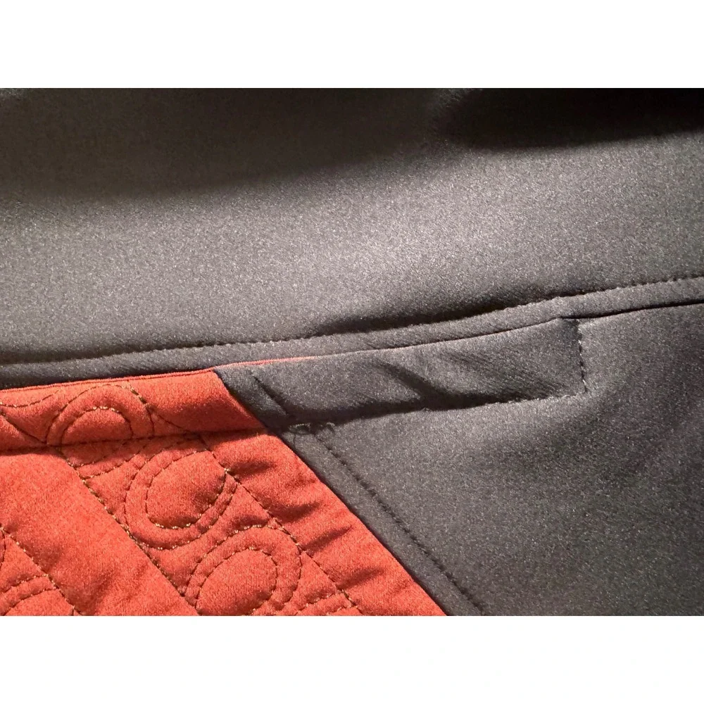 Kerrits‎ Womens Red Black Quilted Horseshoe Equestrian Full Zip Jacket  Large